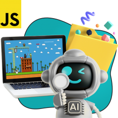 Язык программирования JavaScript + AI. Проектное обучение + геймификация + AI-помощники - КИБЕРшкола программирования для детей, компьютерные курсы для школьников, начинающих и подростков - KIBERone г. Новокосино